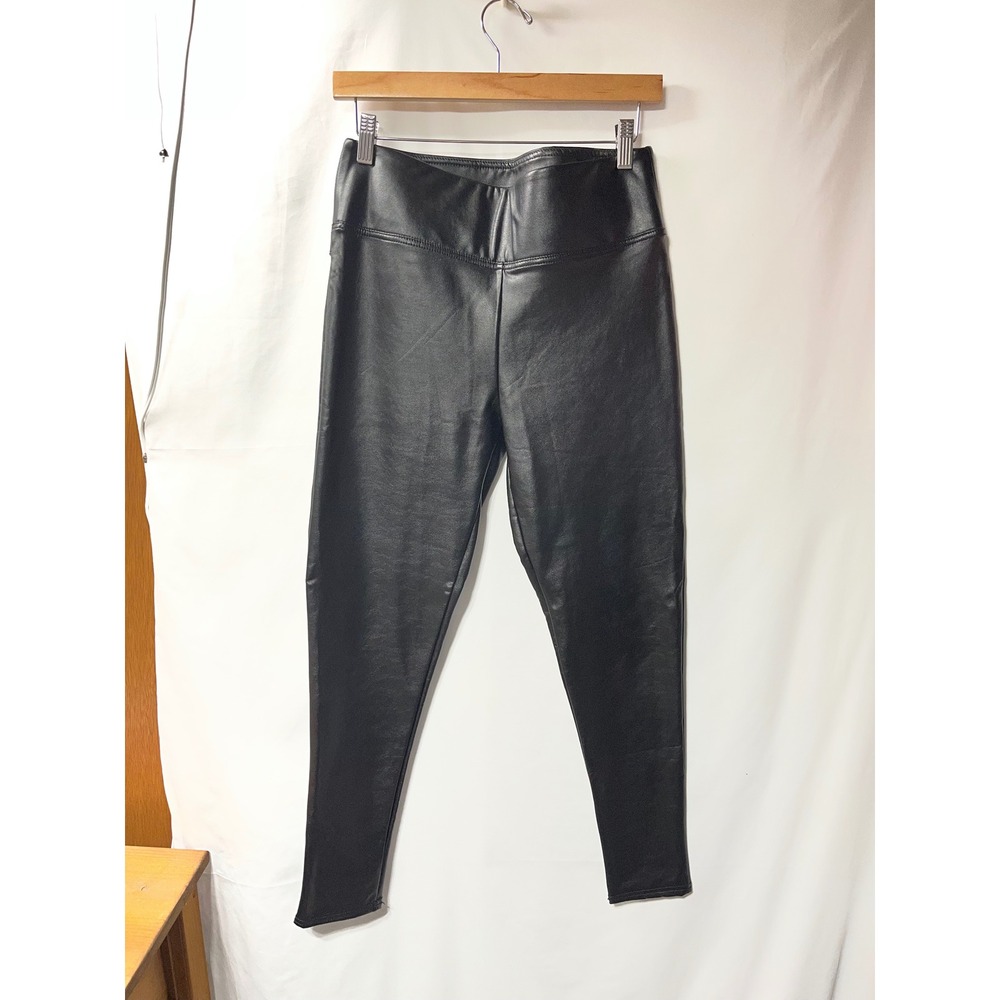 Vince Camuto Womens Black Faux Leather High Rise Leggings Size Medium Matte